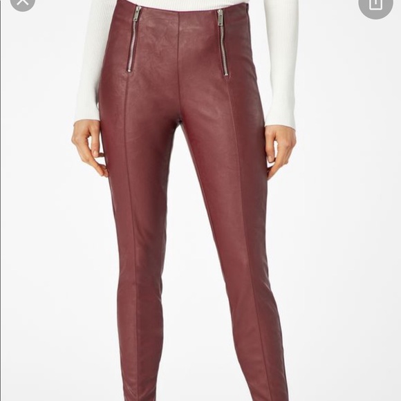 JustFab Pants - !! JustFab Maroon Skinny Leather Pants !!♥️